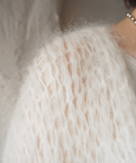 Maiami Low Gauge Mohair Knit Cardigan WH