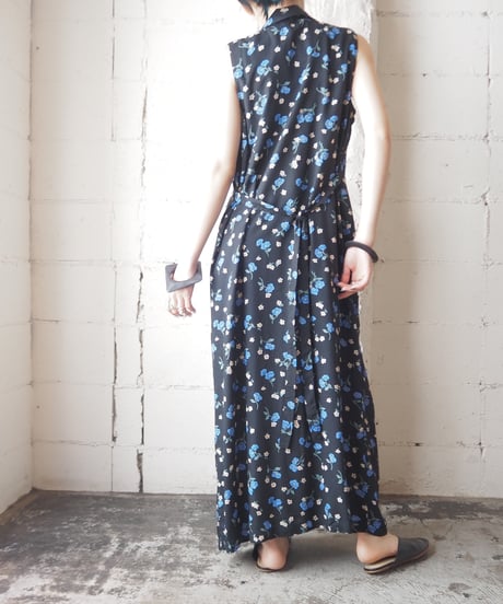 Flower Pattern Sleeveless Dress NV