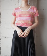 Colorful Border Knit T-Shirt REPIOR