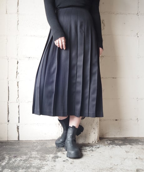 Pleated Long Skirt BK
