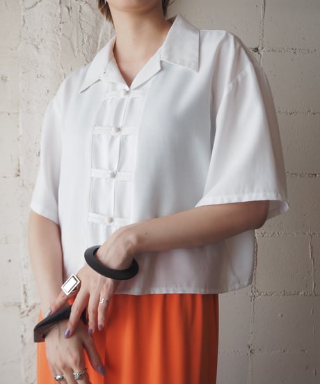 Open Collar Short China Shirt WH