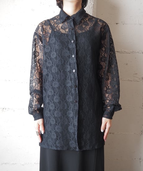 Lace L/S Shirt BK