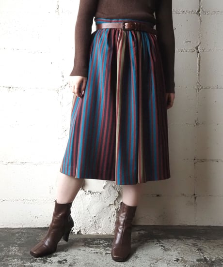 Stripe Flared Skirt REBL