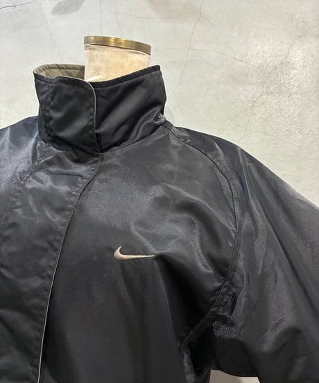 90's NIKE Stand Collar Nylon Zipup Jacket BK