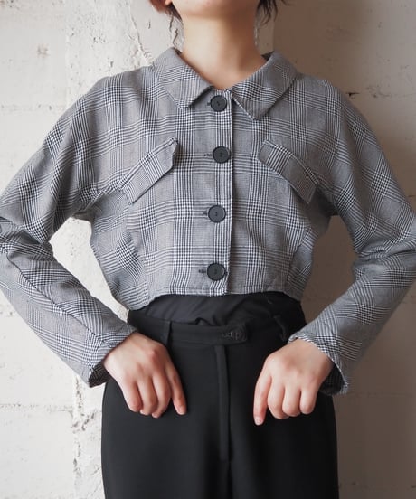 Check Pattern Short Shirt Jacket BKWH