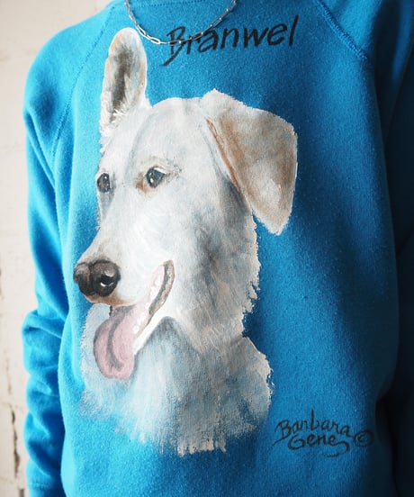 Dog Print Raglan Sleeve Sweat BL