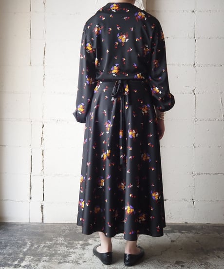 1970's Cachecouer Flower Pattern Dress BK