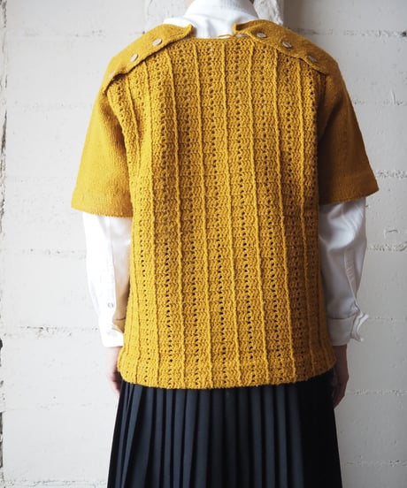 Shoulder Button S/S Design Knit YE