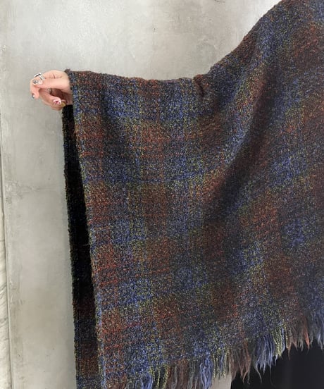 Check Pattern Long Shawl BLBUR