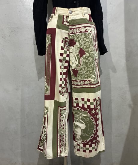 JEAN PAUL GAULTIER JEAN'S Scarf Print Pants IVBUR