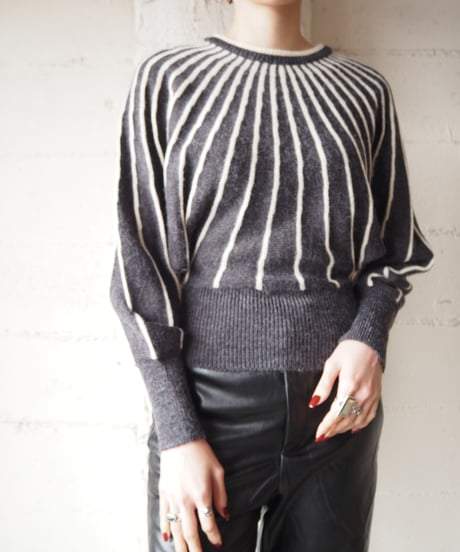 Dolman Sleeve Stripe Sweater GRWH