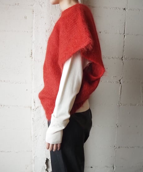 French Sleeve Mohair Knit Vest RE