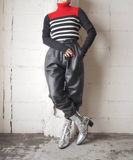 LAUREN Border Rib Turtle Neck Knit REBKWH