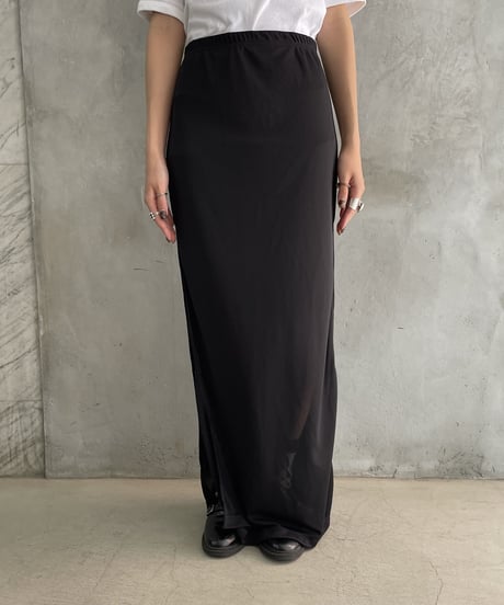 Side Slit Tight Easy Skirt BK