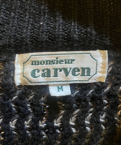 carven Shoulder Snap Button Pattern Knit BRBK
