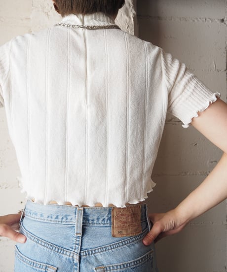 1970’s Frilled Hem Rib Knit WH
