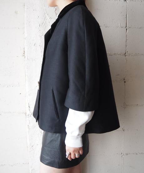 1950-60's  Velor Collar Short Jacket BK