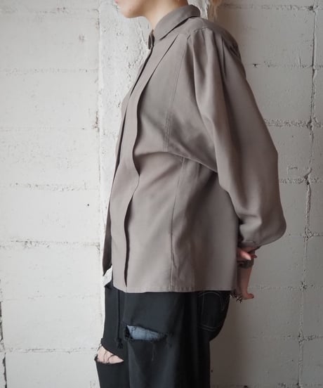 1970's Round Collar Plane Blouse BE