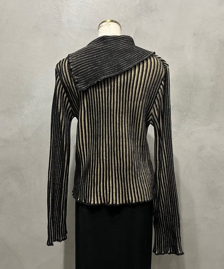 Turn Over Collar Rib Knit BKBE