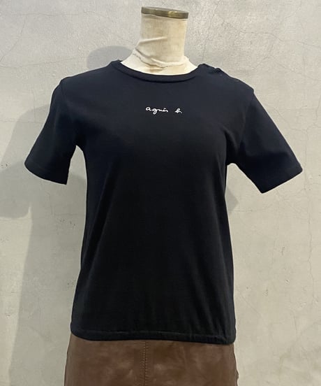 agnes b Shoulder Button Tee BK