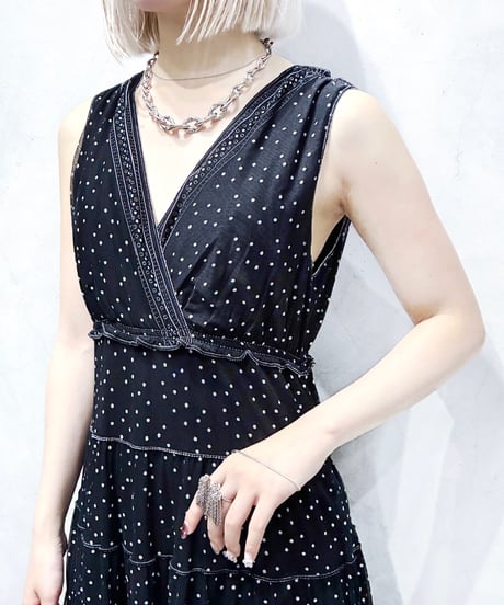 MAX STUDIO Tiered Tulle Dot N/S Dress BK