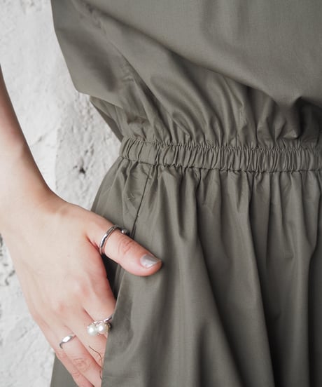 Waist Gather French Sleeve Dress KA