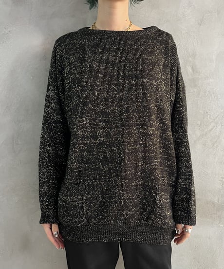 Crew Neck Lame Knit GOBK