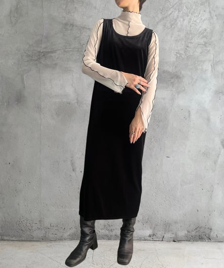 Velour Sleeveless Dress BK