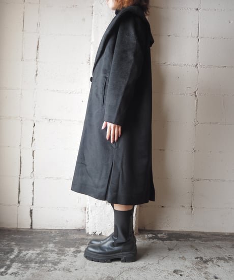 1950-60's Vintage HOCKANUM Shawl Collar Coat BK