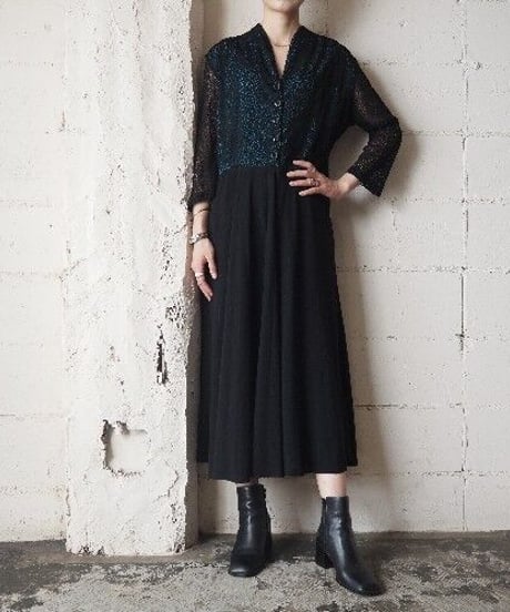 1950～60's Vintage Lace Dress BKBL
