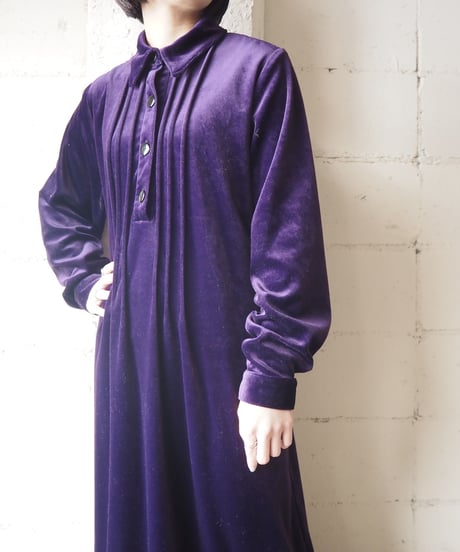 Velour Shirt Dress PUR