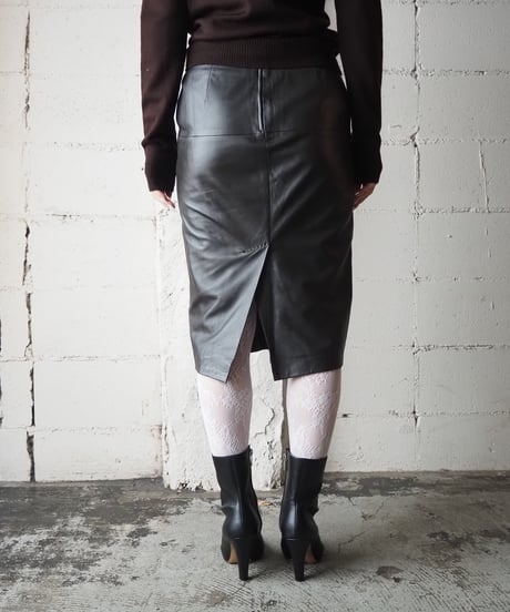MaxMara Lether Tight Skirt DBR