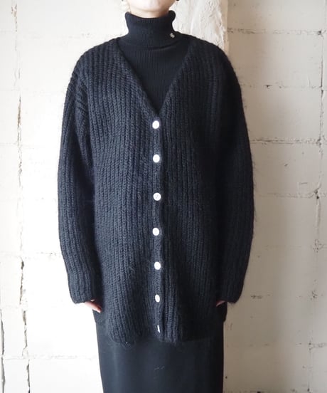 Vneck Mohair Cardigan BK