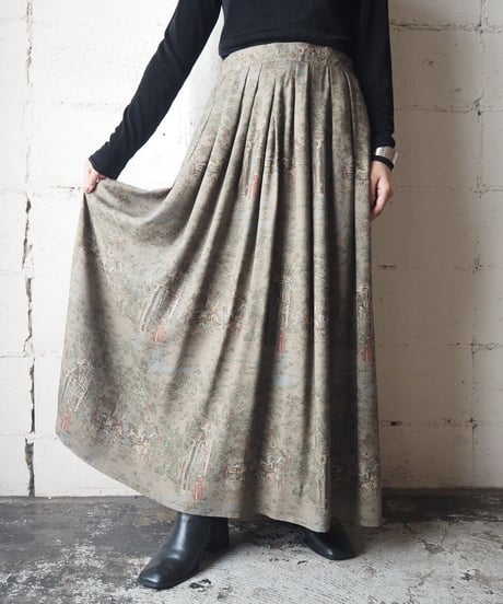 Horse Pattern Flare Skirt BE