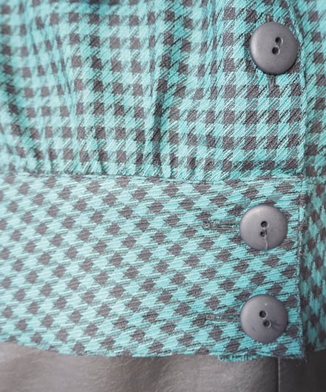 Velour Collar Check Blouse GNBK