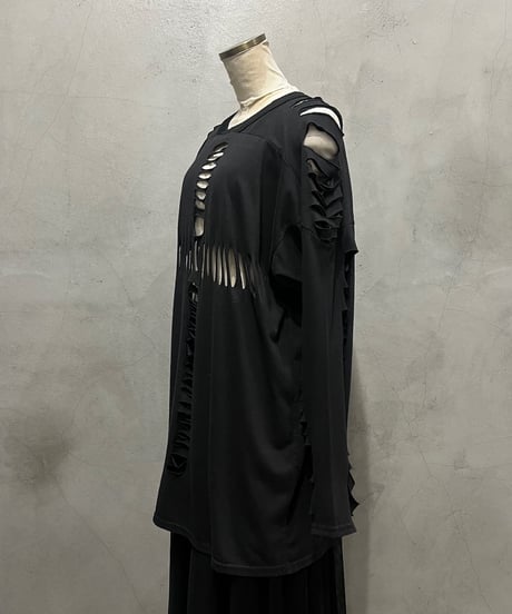 Cutwork Design Long Tee BK