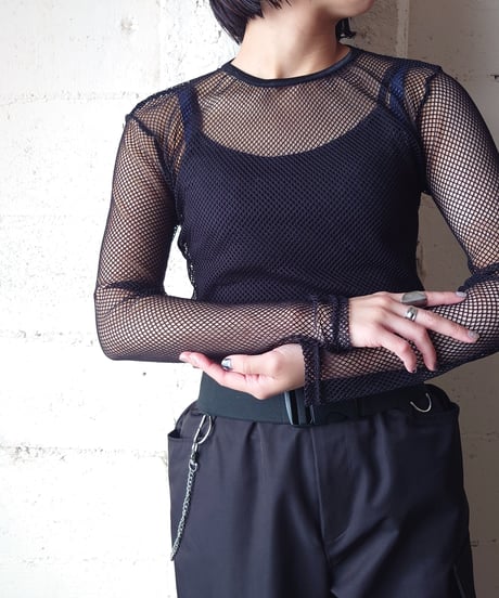 Mesh L/S Cutsewn BK
