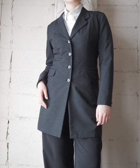 agnes b. Classic Long Tailored Jacket DGR