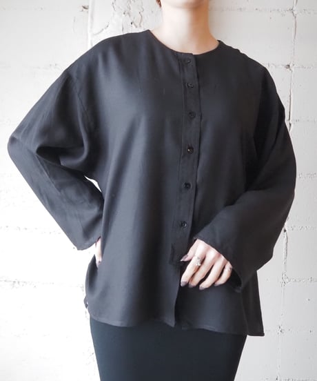 Collarless Rayon Shirt BK