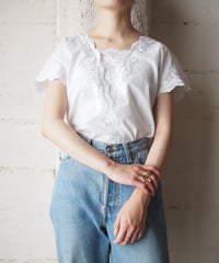 1980's Euro Cutwork Pullover Blouse WH
