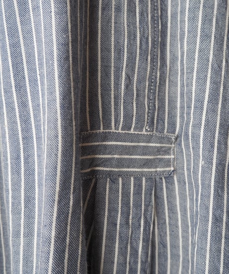 1960's Euro Striped Grandpa Shirt BLWH