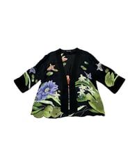 Flower Pattern Sheer Silk Gown BK