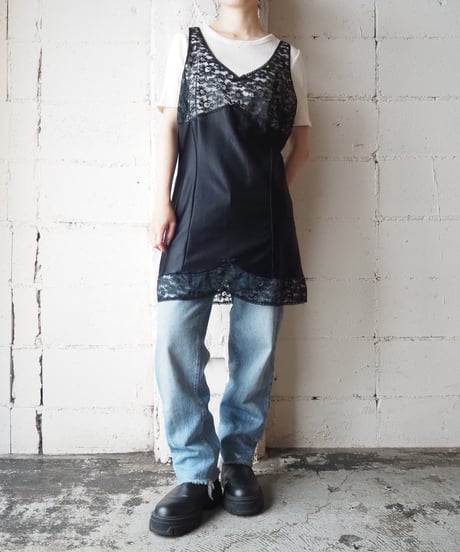 Satin × Lace Camisole BK