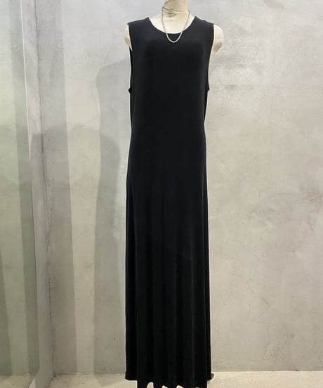 Spandex Mix Sleeveless Long Dress BK