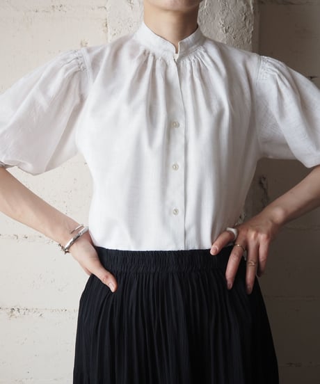 Stand Collar Tyrolean Blouse WH