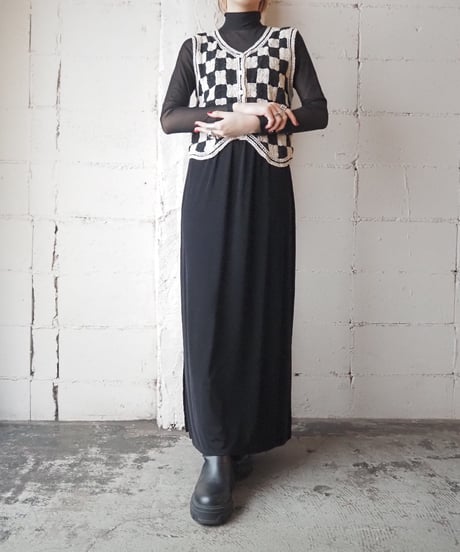 Checker Crochet Vest BKIV