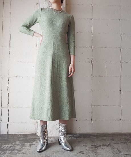 Lame Mix Crew Neck Knit Dress LGN