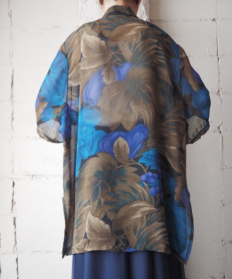 Leaf Pattern Sheer Shirt KABL