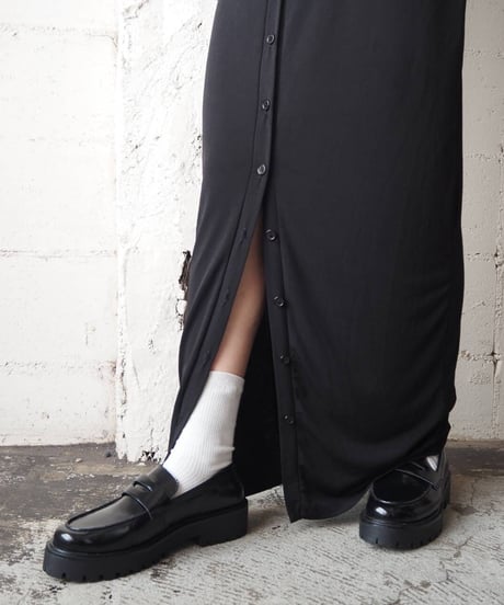 Long Stretch Shirt Dress BK