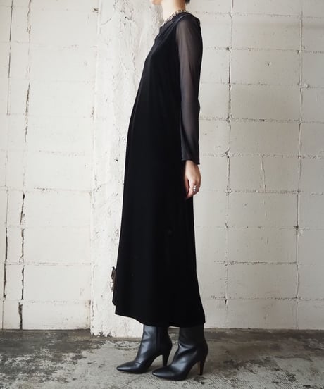 Velour Sleeveless Dress BK